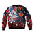 Hawaiian and Japanese Together Bomber Jacket Hibiscus and Koi Fish Polynesian Pattern Colorful Style