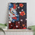 Hawaiian and Japanese Together Canvas Wall Art Hibiscus and Koi Fish Polynesian Pattern Colorful Style