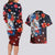 Hawaiian and Japanese Together Couples Matching Long Sleeve Bodycon Dress and Hawaiian Shirt Hibiscus and Koi Fish Polynesian Pattern Colorful Style