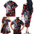 Hawaiian and Japanese Together Family Matching Off The Shoulder Long Sleeve Dress and Hawaiian Shirt Hibiscus and Koi Fish Polynesian Pattern Colorful Style