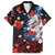 Hawaiian and Japanese Together Family Matching Off The Shoulder Long Sleeve Dress and Hawaiian Shirt Hibiscus and Koi Fish Polynesian Pattern Colorful Style