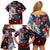 Hawaiian and Japanese Together Family Matching Off Shoulder Short Dress and Hawaiian Shirt Hibiscus and Koi Fish Polynesian Pattern Colorful Style