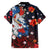 Hawaiian and Japanese Together Family Matching Off Shoulder Short Dress and Hawaiian Shirt Hibiscus and Koi Fish Polynesian Pattern Colorful Style