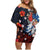 Hawaiian and Japanese Together Family Matching Off Shoulder Short Dress and Hawaiian Shirt Hibiscus and Koi Fish Polynesian Pattern Colorful Style