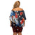 Hawaiian and Japanese Together Family Matching Off Shoulder Short Dress and Hawaiian Shirt Hibiscus and Koi Fish Polynesian Pattern Colorful Style