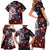 Hawaiian and Japanese Together Family Matching Short Sleeve Bodycon Dress and Hawaiian Shirt Hibiscus and Koi Fish Polynesian Pattern Colorful Style