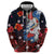 Hawaiian and Japanese Together Hoodie Hibiscus and Koi Fish Polynesian Pattern Colorful Style