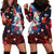 Hawaiian and Japanese Together Hoodie Dress Hibiscus and Koi Fish Polynesian Pattern Colorful Style