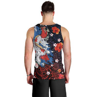 Hawaiian and Japanese Together Men Tank Top Hibiscus and Koi Fish Polynesian Pattern Colorful Style LT03 - Polynesian Pride