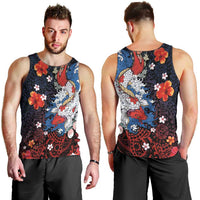 Hawaiian and Japanese Together Men Tank Top Hibiscus and Koi Fish Polynesian Pattern Colorful Style LT03 - Polynesian Pride