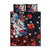 Hawaiian and Japanese Together Quilt Bed Set Hibiscus and Koi Fish Polynesian Pattern Colorful Style