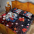 Hawaiian and Japanese Together Quilt Bed Set Hibiscus and Koi Fish Polynesian Pattern Colorful Style