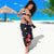 Hawaiian and Japanese Together Sarong Hibiscus and Koi Fish Polynesian Pattern Colorful Style