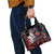 Hawaiian and Japanese Together Shoulder Handbag Hibiscus and Koi Fish Polynesian Pattern Colorful Style