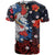 Hawaiian and Japanese Together T Shirt Hibiscus and Koi Fish Polynesian Pattern Colorful Style