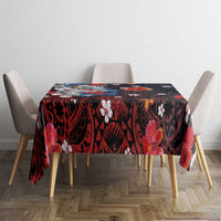 Hawaiian and Japanese Together Tablecloth Hibiscus and Koi Fish Polynesian Pattern Colorful Style LT03 - Polynesian Pride