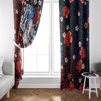 Hawaiian and Japanese Together Window Curtain Hibiscus and Koi Fish Polynesian Pattern Colorful Style LT03 - Polynesian Pride