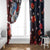 Hawaiian and Japanese Together Window Curtain Hibiscus and Koi Fish Polynesian Pattern Colorful Style