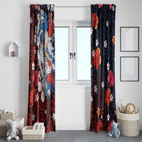 Hawaiian and Japanese Together Window Curtain Hibiscus and Koi Fish Polynesian Pattern Colorful Style LT03 - Polynesian Pride