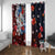 Hawaiian and Japanese Together Window Curtain Hibiscus and Koi Fish Polynesian Pattern Colorful Style