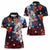 Hawaiian and Japanese Together Women Polo Shirt Hibiscus and Koi Fish Polynesian Pattern Colorful Style