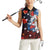 Hawaiian and Japanese Together Women Sleeveless Polo Shirt Hibiscus and Koi Fish Polynesian Pattern Colorful Style