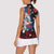 Hawaiian and Japanese Together Women Sleeveless Polo Shirt Hibiscus and Koi Fish Polynesian Pattern Colorful Style