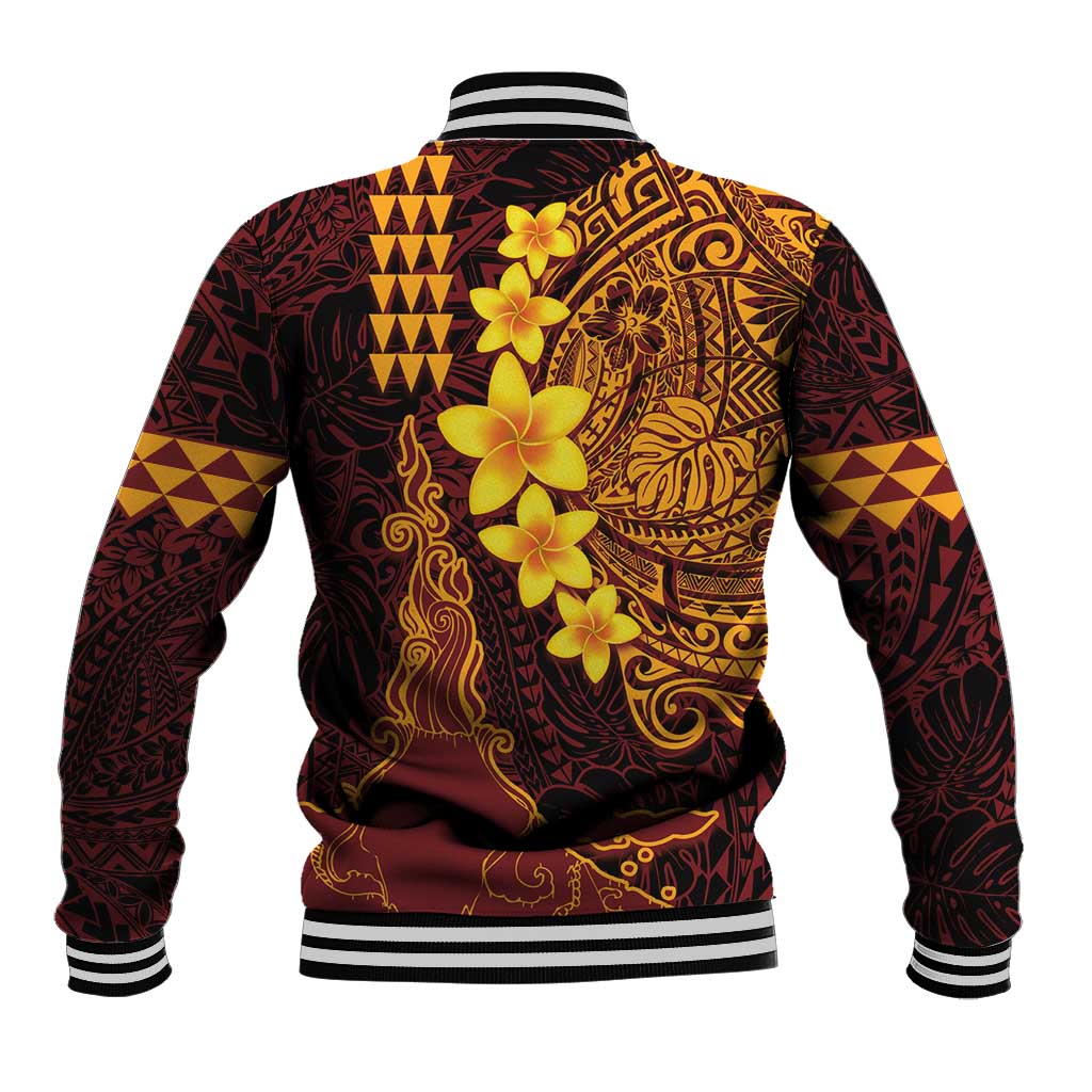 Hawaii Volcano Baseball Jacket Polynesian and Kakau Pattern LT03 - Polynesian Pride