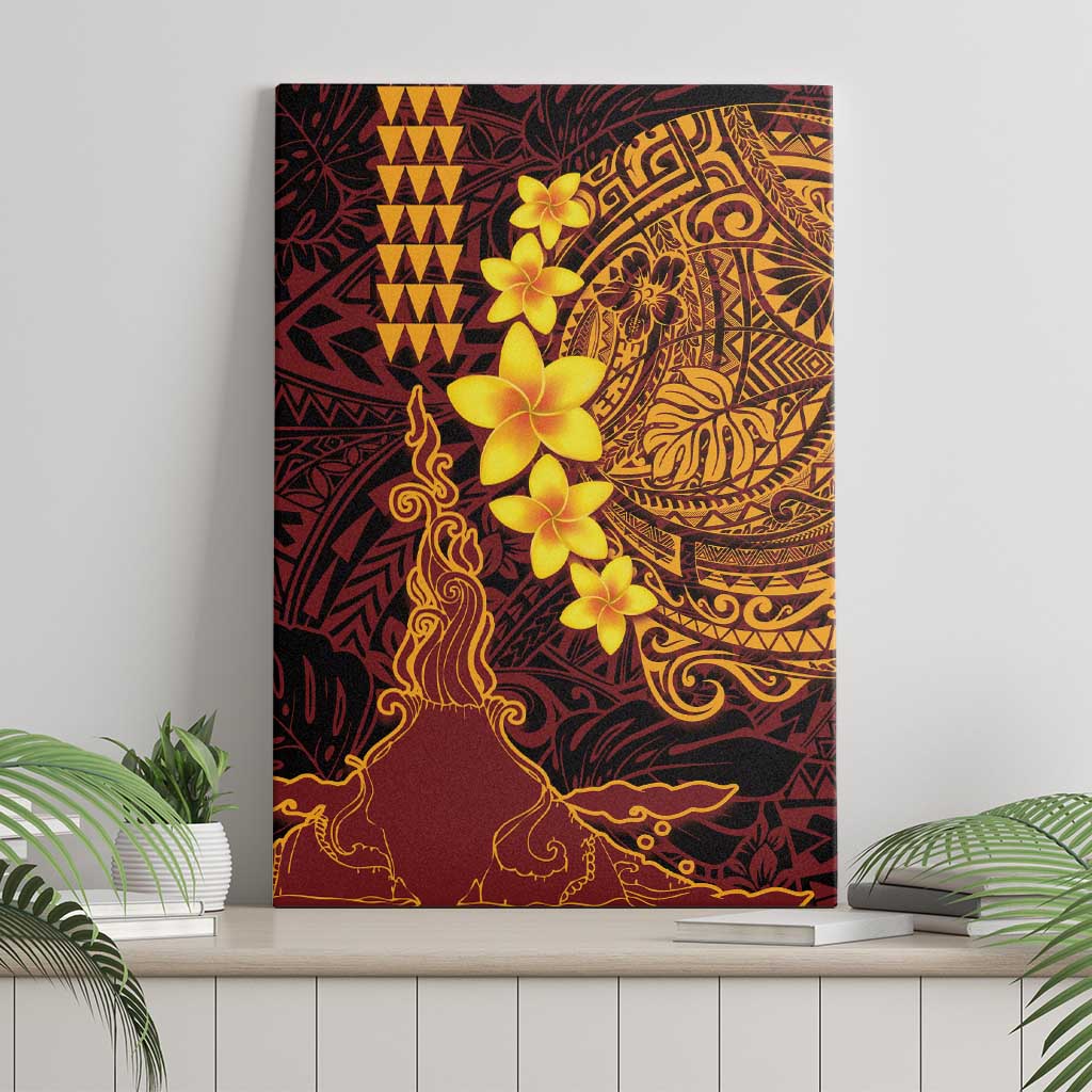 Hawaii Volcano Canvas Wall Art Polynesian and Kakau Pattern LT03 - Polynesian Pride