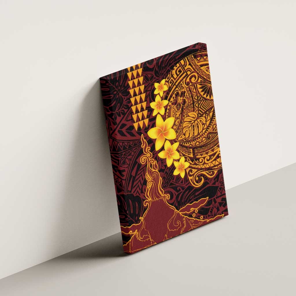 Hawaii Volcano Canvas Wall Art Polynesian and Kakau Pattern LT03 - Polynesian Pride