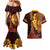 Hawaii Volcano Couples Matching Mermaid Dress and Hawaiian Shirt Polynesian and Kakau Pattern