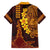 Hawaii Volcano Family Matching Off The Shoulder Long Sleeve Dress and Hawaiian Shirt Polynesian and Kakau Pattern