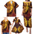 Hawaii Volcano Family Matching Puletasi and Hawaiian Shirt Polynesian and Kakau Pattern