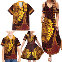 Hawaii Volcano Family Matching Summer Maxi Dress and Hawaiian Shirt Polynesian and Kakau Pattern LT03 - Polynesian Pride