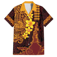 Hawaii Volcano Hawaiian Shirt Polynesian and Kakau Pattern LT03 Red - Polynesian Pride