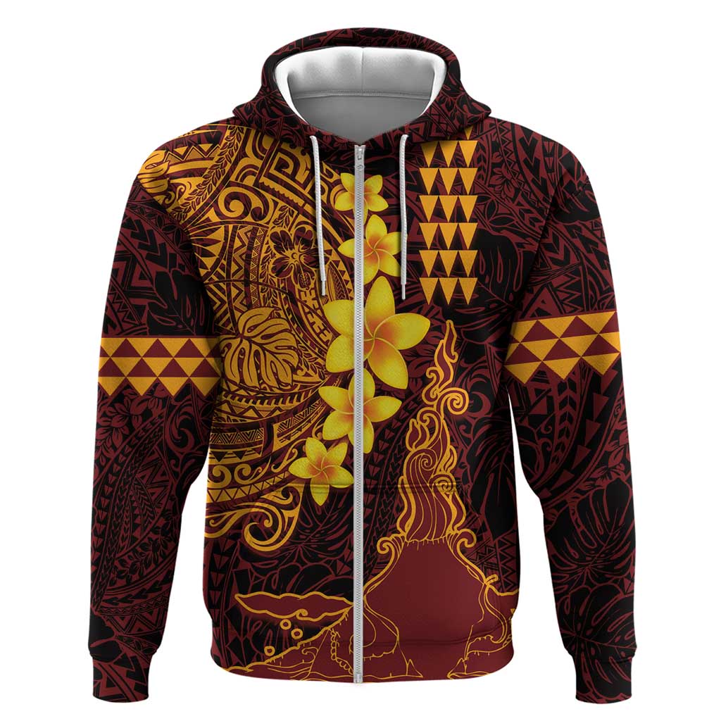 Hawaii Volcano Hoodie Polynesian and Kakau Pattern