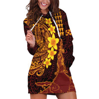 Hawaii Volcano Hoodie Dress Polynesian and Kakau Pattern LT03 Red - Polynesian Pride