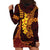 Hawaii Volcano Hoodie Dress Polynesian and Kakau Pattern