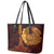 Hawaii Volcano Leather Tote Bag Polynesian and Kakau Pattern