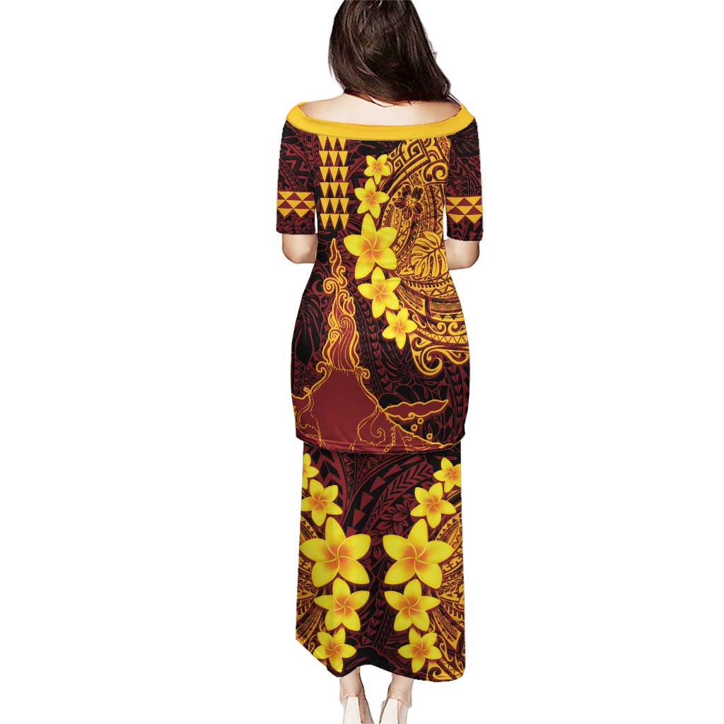 Hawaii Volcano Puletasi Polynesian and Kakau Pattern LT03 - Polynesian Pride