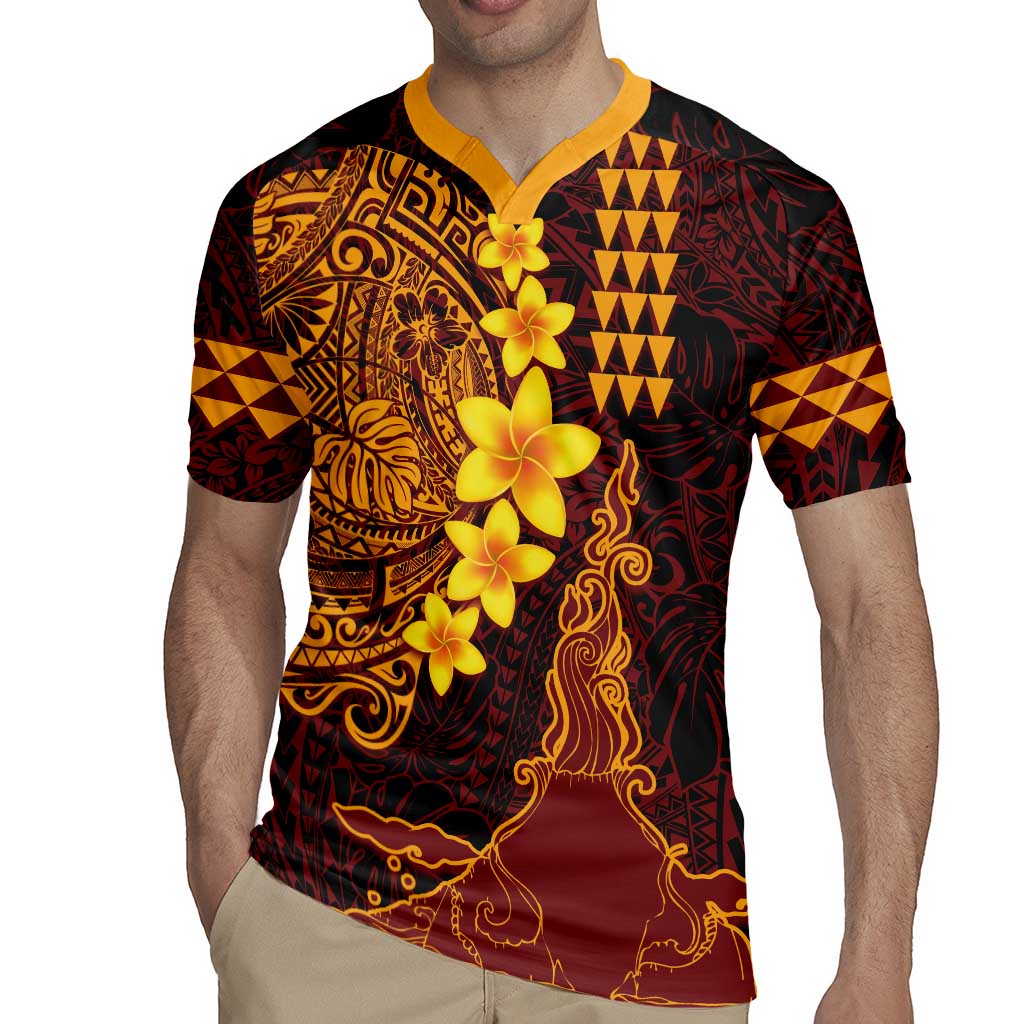 Hawaii Volcano Rugby Jersey Polynesian and Kakau Pattern LT03 - Polynesian Pride