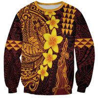 Hawaii Volcano Sweatshirt Polynesian and Kakau Pattern LT03 Unisex Red - Polynesian Pride