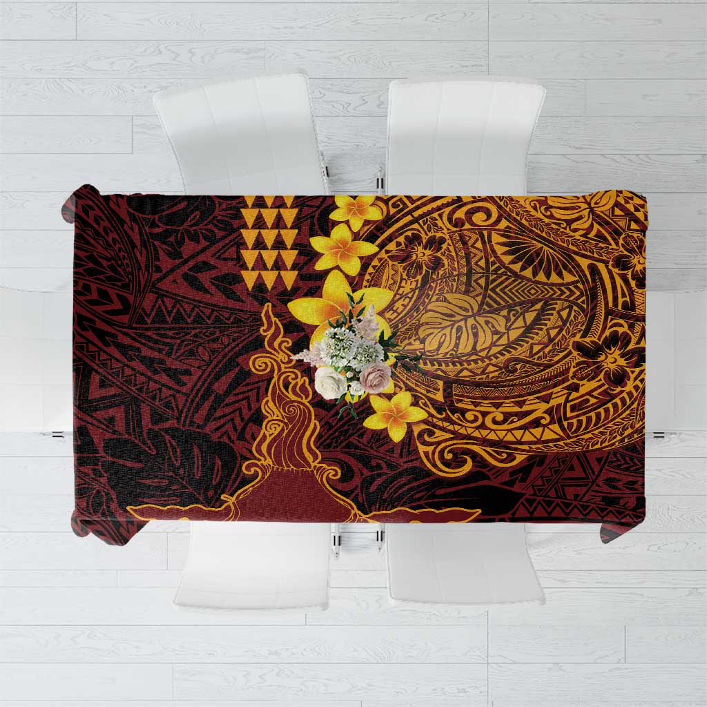 Hawaii Volcano Tablecloth Polynesian and Kakau Pattern LT03 Red - Polynesian Pride