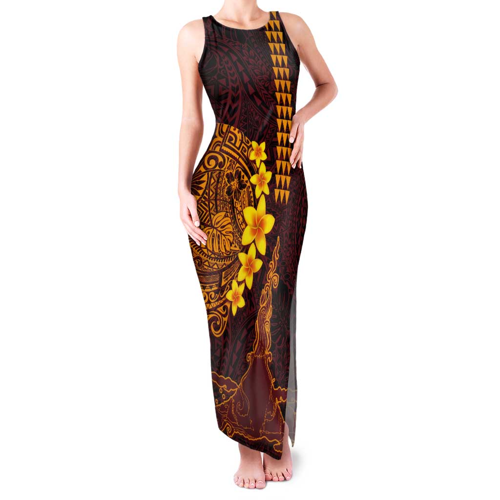 Hawaii Volcano Tank Maxi Dress Polynesian and Kakau Pattern LT03 Women Red - Polynesian Pride