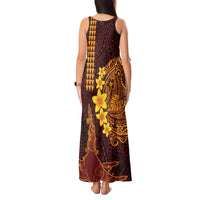 Hawaii Volcano Tank Maxi Dress Polynesian and Kakau Pattern LT03 - Polynesian Pride