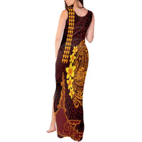 Hawaii Volcano Tank Maxi Dress Polynesian and Kakau Pattern LT03 - Polynesian Pride