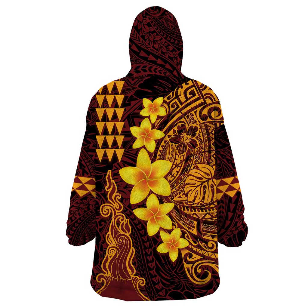 Hawaii Volcano Wearable Blanket Hoodie Polynesian and Kakau Pattern LT03 - Polynesian Pride