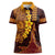 Hawaii Volcano Women Polo Shirt Polynesian and Kakau Pattern