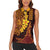 Hawaii Volcano Women Sleeveless Polo Shirt Polynesian and Kakau Pattern