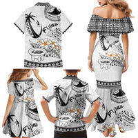 Fijian Traditional Culture Family Matching Mermaid Dress and Hawaiian Shirt Tapa Tribal Tattoos - Polynesian Pride